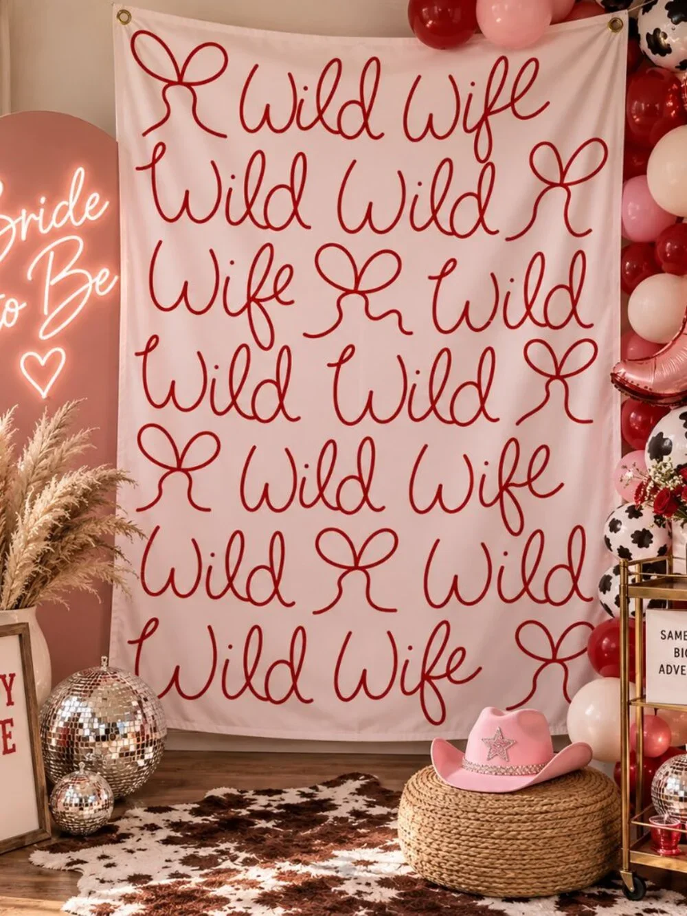 Wild Wife Bachelorette Backdrop 5.6x5.9 FT Western Party Banner